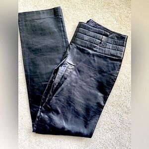 CHANEL Authentic Black Luxury Calf Skin Leather Pants Women’s Sz.40